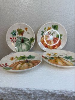 The World Market Fall Pumpkin Salad Plates -set of 4