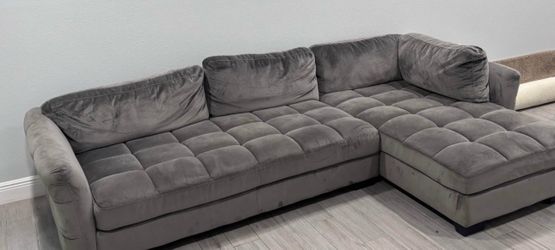 Grey sectional couch