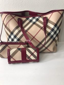 Burberry Super Nova Check Tote/W Wallet