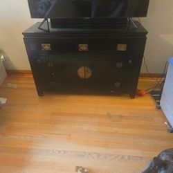 Authentic BLACK laqured Wood Asian Table HEAVY