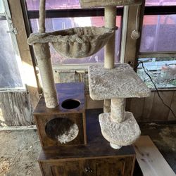 cat litter box hide/cat tree