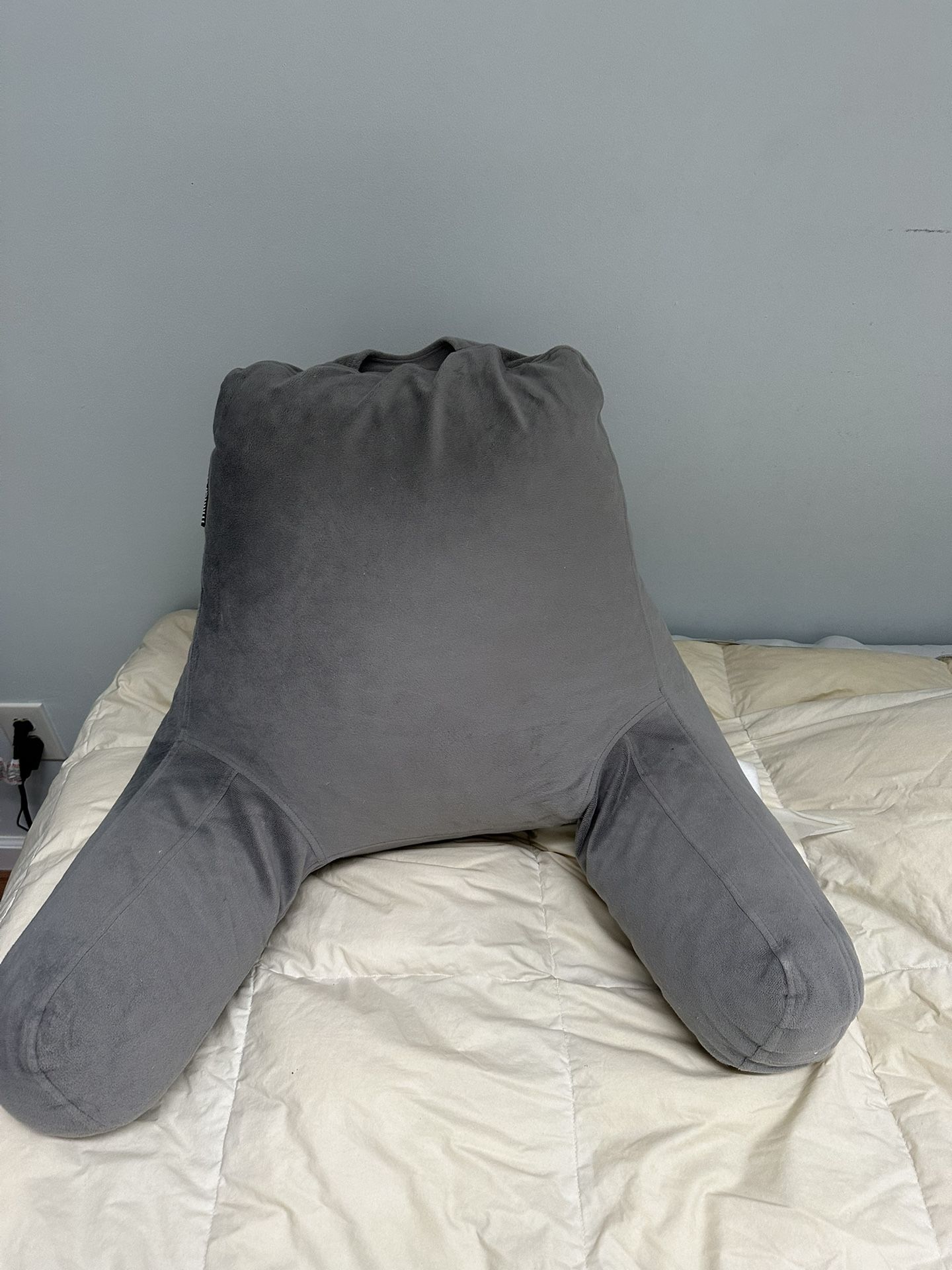 Milliard Reading Pillow, Back Pillow for Bed Sitting Up, Back Chair Cushion with Arms for Adults and Kids, Wedge Support for Bed Rest with Adjustable