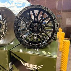 20x10 Force Offroad Wheels Black 5x127 5x139.7-12