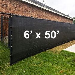 (NEW) $45 Privacy Fence 6x50 FT Screen Cover, Mesh Shade Cover for Garden Wall Yard Backyard