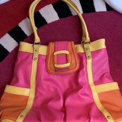 Stunning Apt 9 Groovy Pink/yellow/orange purse   Super cute purse! please note photos for flaws and measurements  
