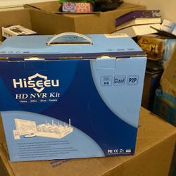 Hiseeu HD NVR Kit Blue Surveillance Recorder Cloud P2P