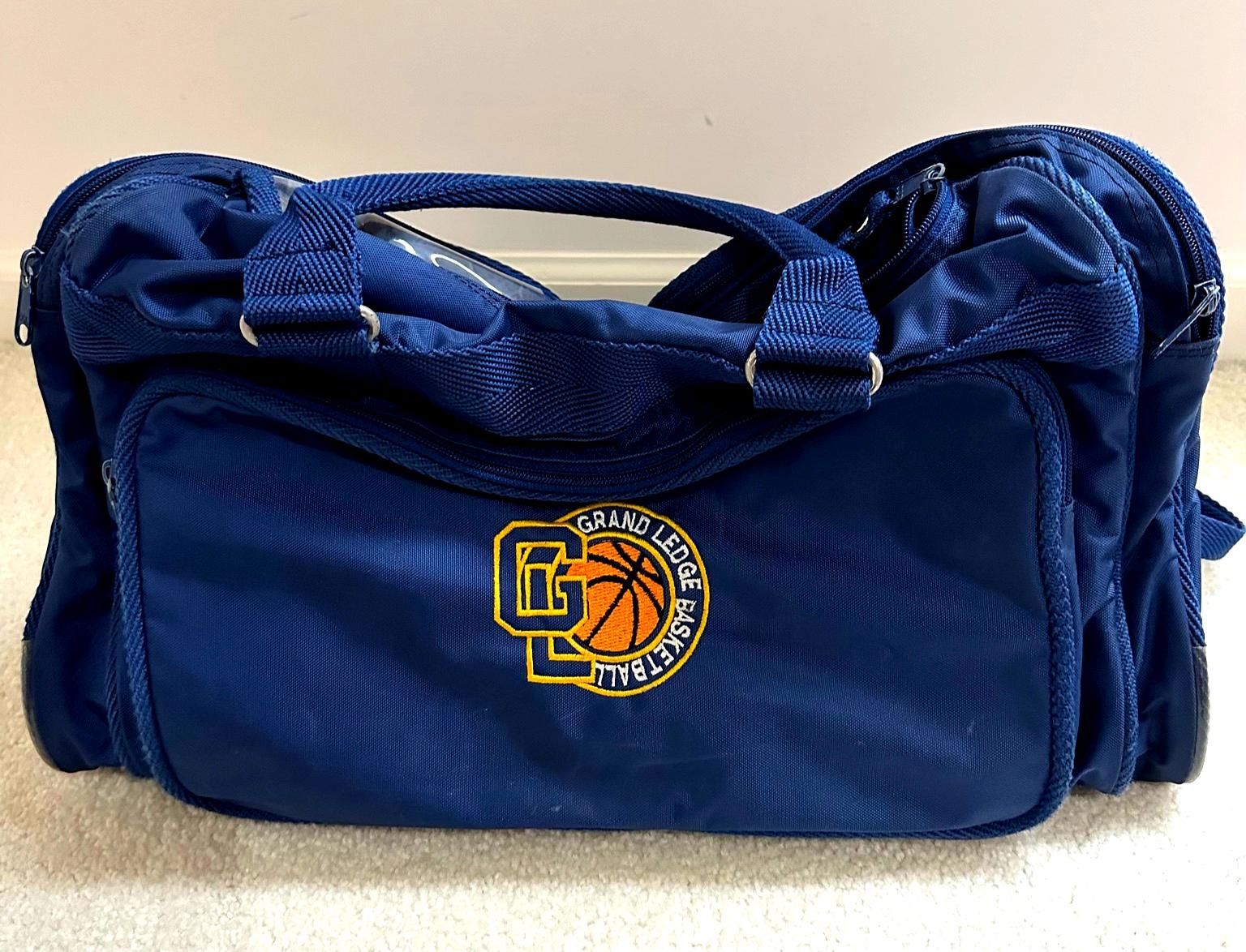 Grand Ledge Basketball Duffle Bag (Navy/Yellow Logo)