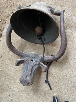 Cast Iron Longhorn Bull Dinner Bell USA
