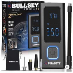 Bullseye Pocket Air Pro Tire Inflator Powerbank Electric Air Compressor Portable Pump Car Bike 120 P