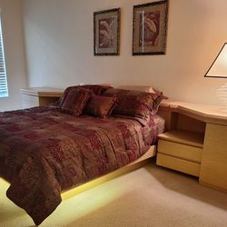 Custom made king bedroom suite with two side storage centers, real wood cabinets top line sliding hardware, dovetail joints, 