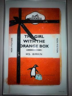 Signed Zhou Xu “The Girl With the Orange Box Framed Glitter Print