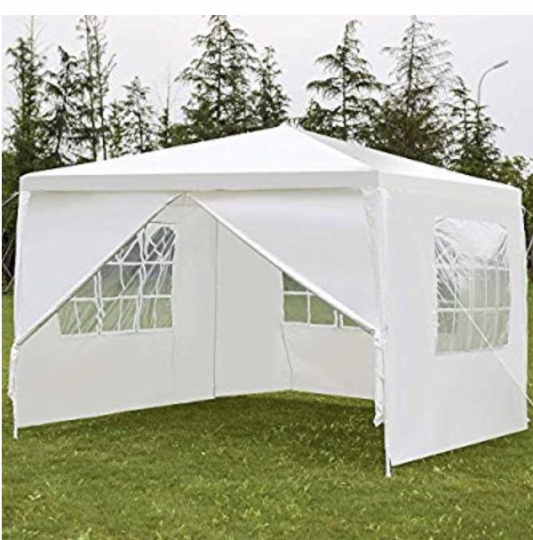 Enjoy the outdoors in this 10x10 tent-w-walls/BBQ/weddings/birthdays/events/carport