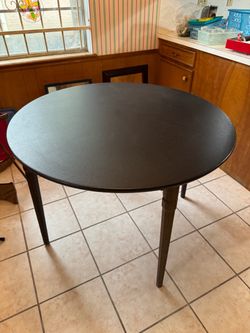 Vintage 36" Round Wooden Accent Table / Dining Bistro Table