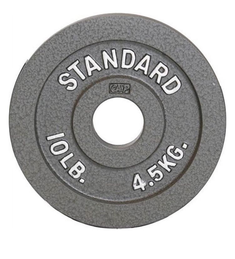 Barbell Gray Olympic Cast Iron Weight Plate, 10 lb