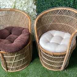 Barrel Double Wicker Chairs