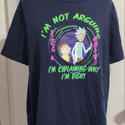 Rick and Morty T-Shirt-Navy Blue "I'm Not Arguing I'm Explaining Why I'm Right" 
