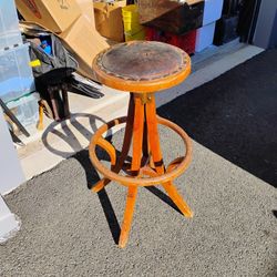 Adjustable Drafting Stool Chair Antique