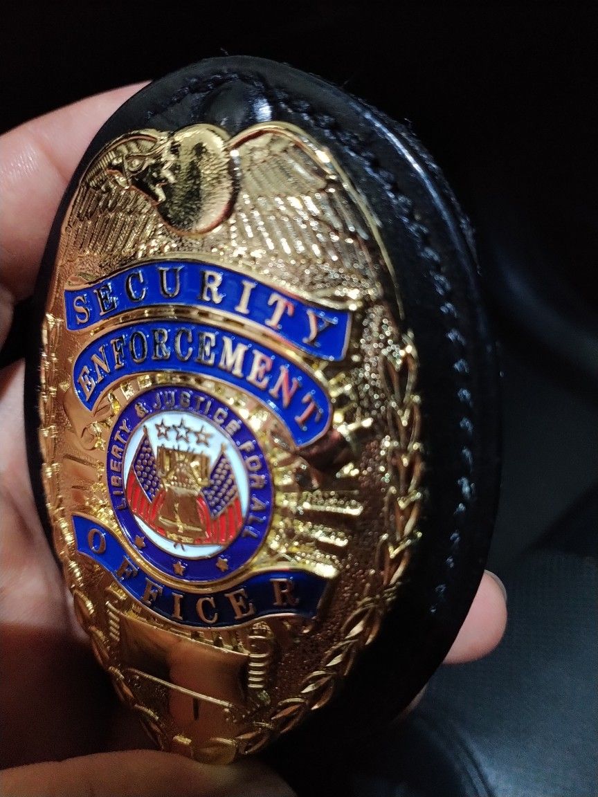Security Gold Color Metal Badge