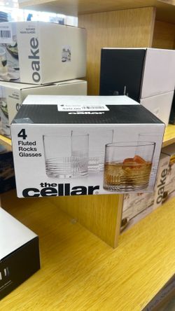 The Cellar 4-Piece Fluted Rocks Glasses