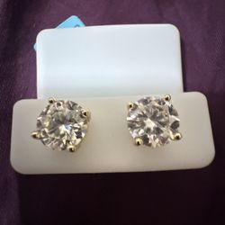 Mens Moissanite Earrings  