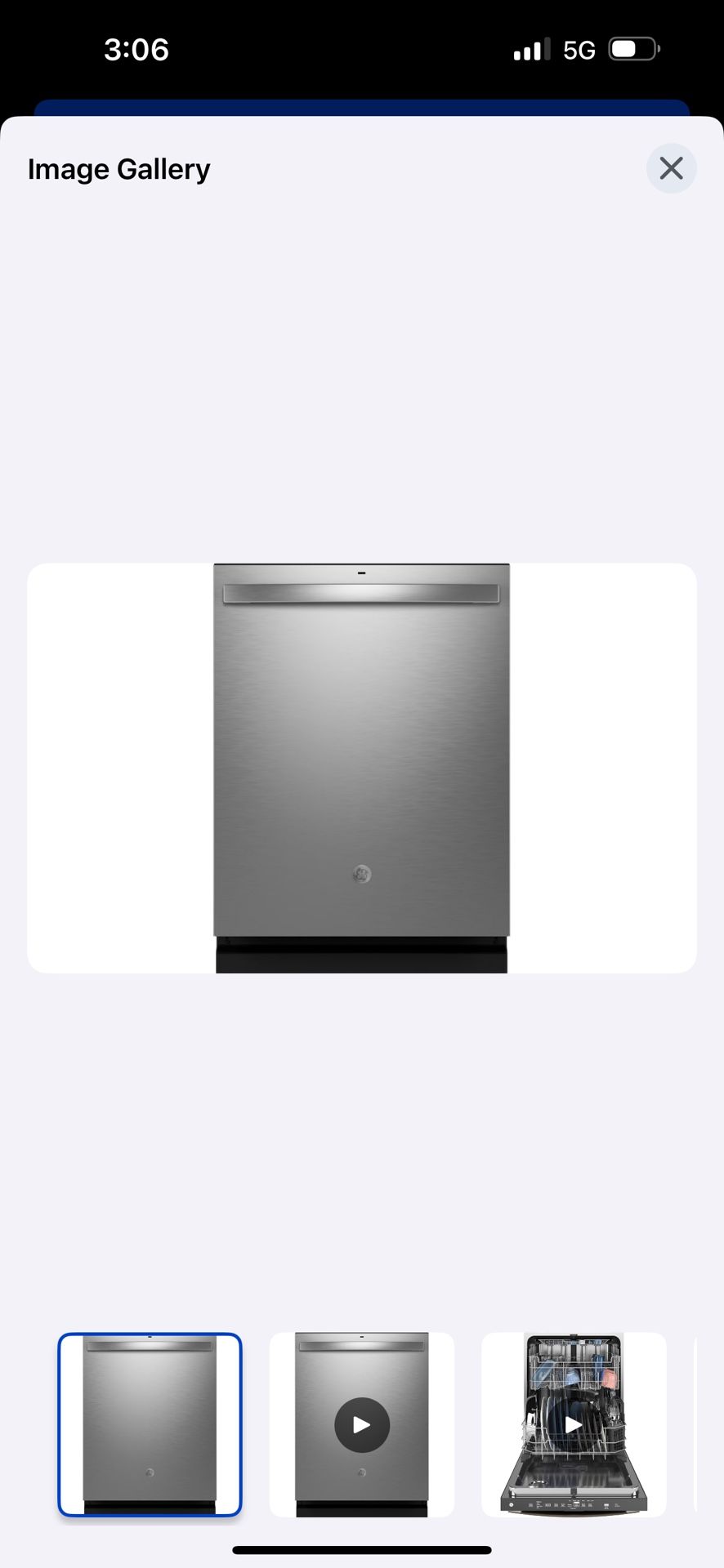 GE Dry Boost Top Control 24 in Built in Dishwasher With Third Rack