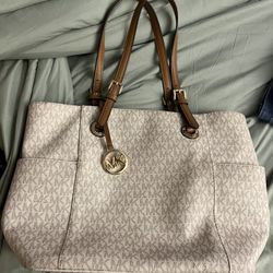 MK Tote Bag Cream/Brown