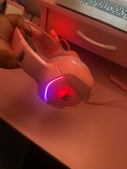 Pink Gaming Headset with LED Lights