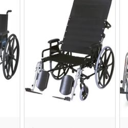 Wheelchair- GENDRON Bariatric Reclining Wheelchair W/24” Seat Width + Anti Tippers + Push Bar +?