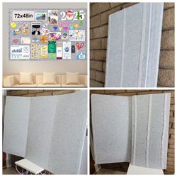 72"x48" Felt Pin Board - Foldable for Wall Mounting - Photo Collage Board