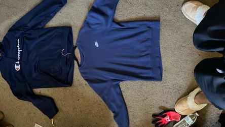 Medium Nike crew neck .medium champion hoodie