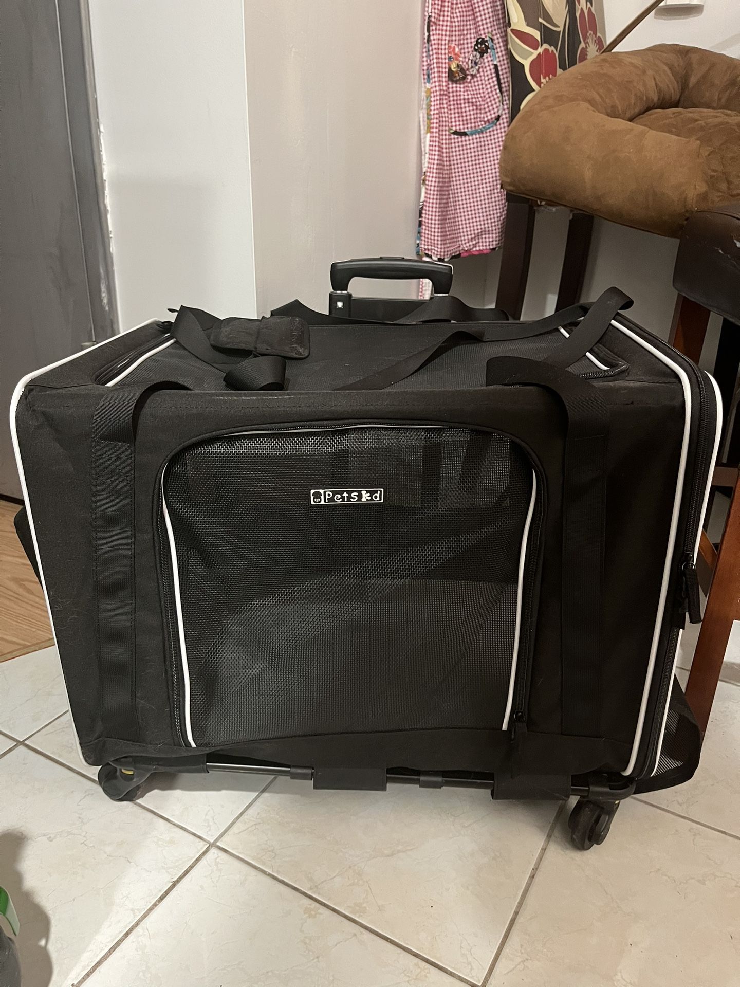 Extra Large Pet Carrier With Wheels Dog Cat Luggage