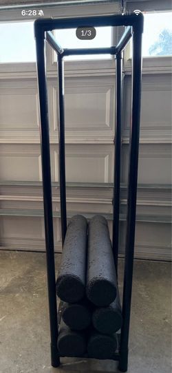 6 Foam Rollers + Storage Rack - Gym / Physical Therapy Setup