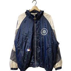 Vintage 90s Seattle Mariners Pro Player Windbreaker Jacket Size XXL