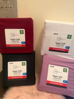 Mainstays Super Soft Queen Sheet Sets – 4 Pack