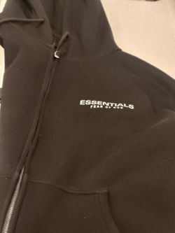 Fear of God Essentials Black Zip-Up Hoodie