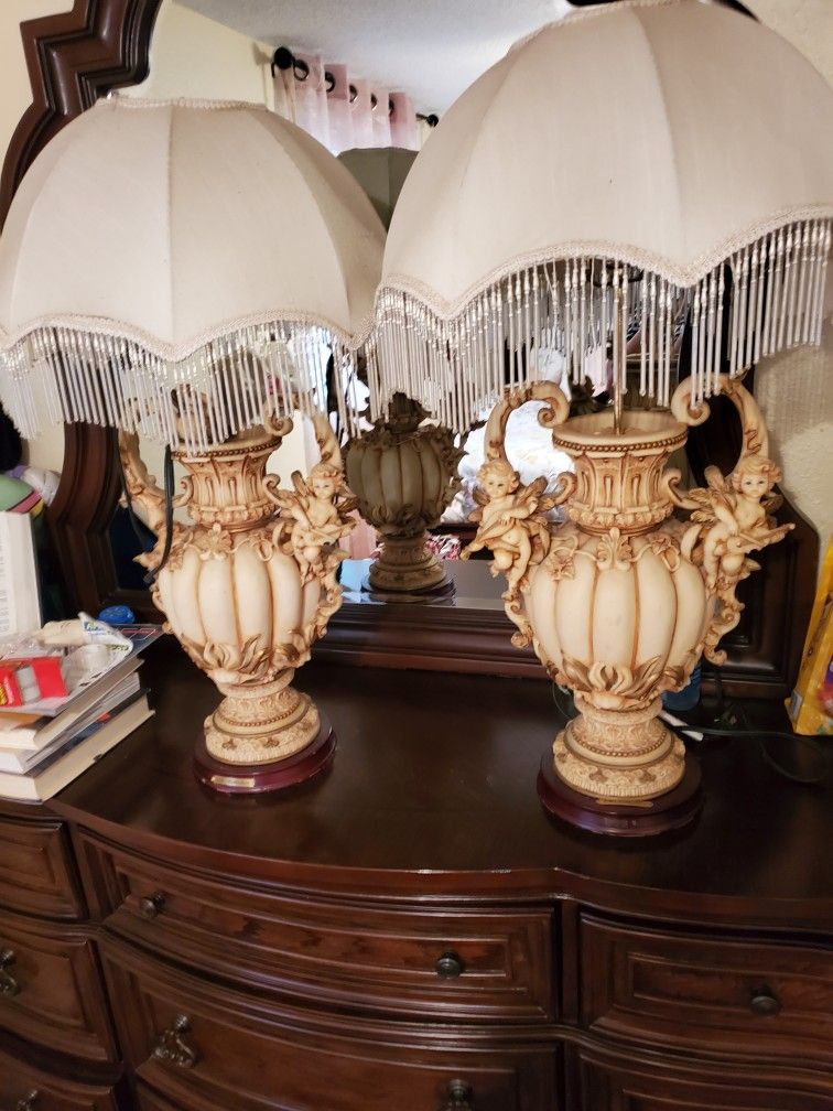 Vintage 1980's Angel's Lamps 