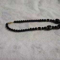 Vintage Trifari Black And Gold Choker Necklace