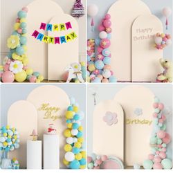 Wokceer Wedding Arch Backdrop Cover 7.2FT, 6FT Spandex Fitted Wedding Arch Stand Covers 2 Set Round Top Chiara  Cover for Birthday Part