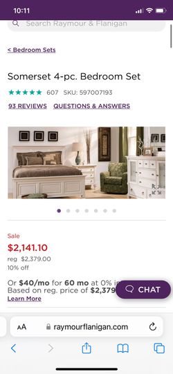 Raymour and flanigan sale somerset bedroom set