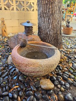 Japanese Stone garden basin