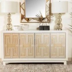 Brand New Gold/white/silver Accent Cabinet
