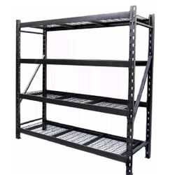 4 Shelf Steel Storage Shelving Rack Heavy Duty 10,000 lb Capacity 77" Wide x 24"