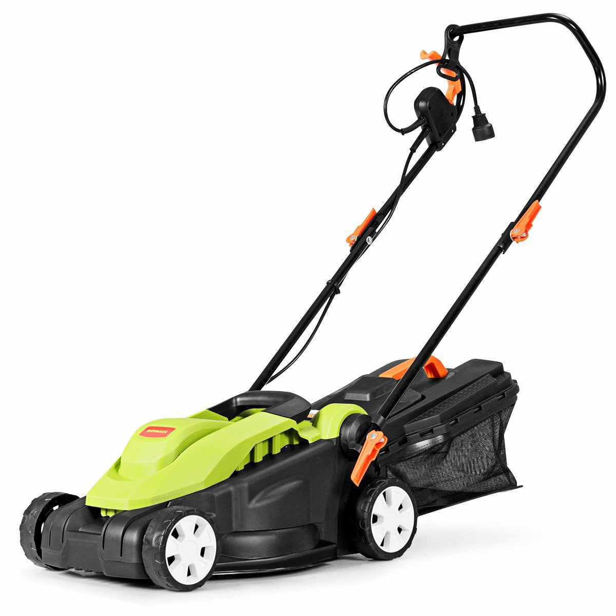 A10-8. 14-Inch 12Amp Lawn Mower w/Folding Handle Electric Push Lawn Corded Mower Green