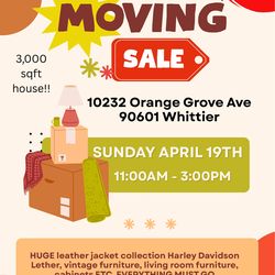 MOVING SALE 4/19 11-3 Whittier