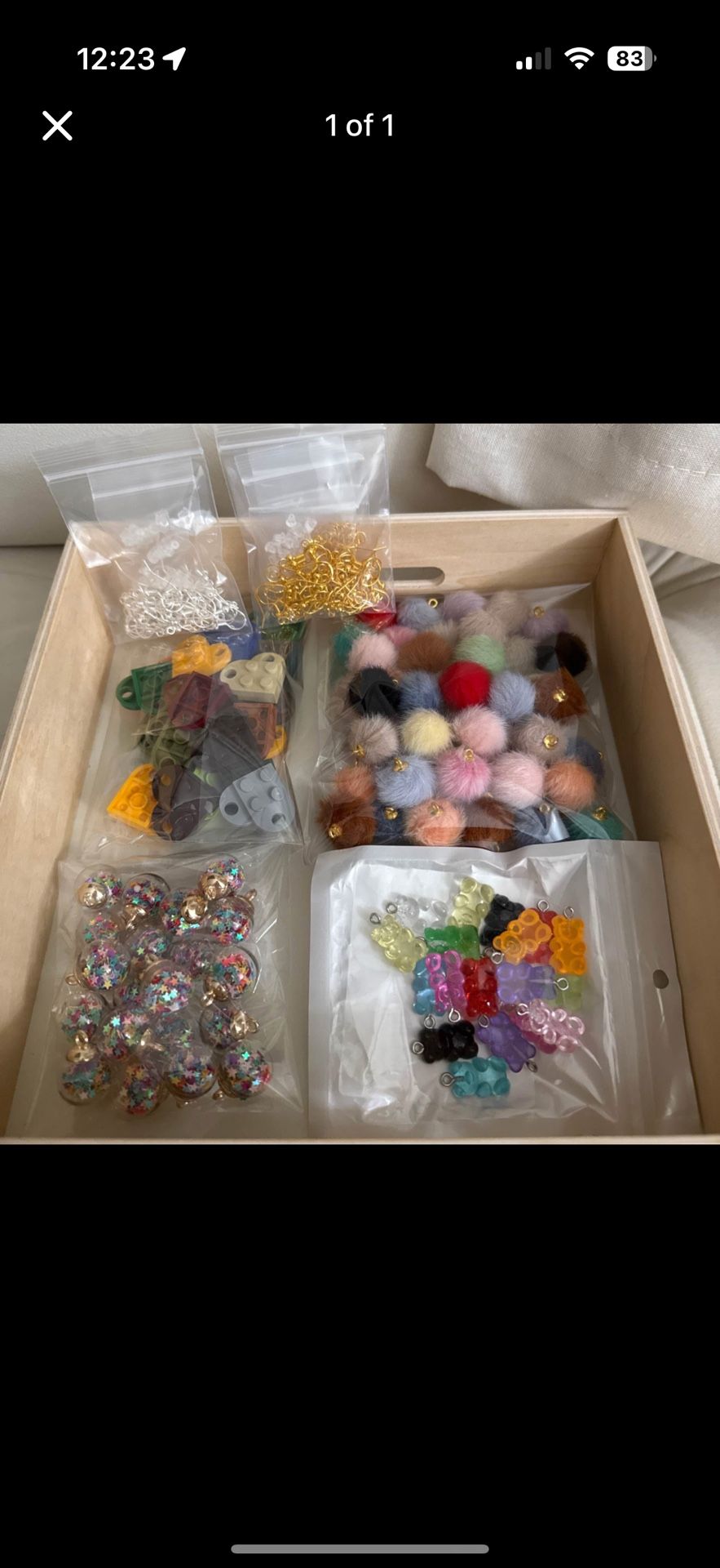 DIY Charm Craft Kit β Pom Poms, Glitter Balls, Lego Charms, Hooks & More! π§΅β¨