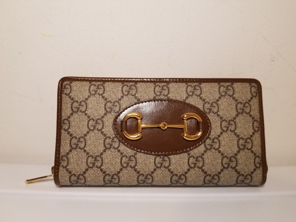 Gucci Woman's Supreme Brown Leather Wallet