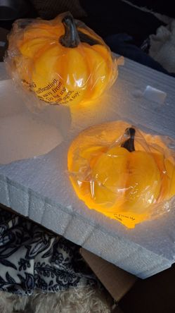 2 Solar Pumpkin Lights 