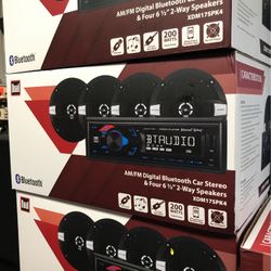 Car Dual Single Din Bluetooth Stereo With 4 Speakers