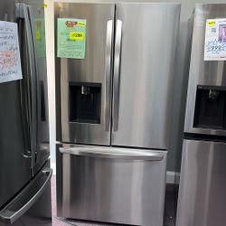 Refrigerator Stainless Steel 3 Doors 36” In New 