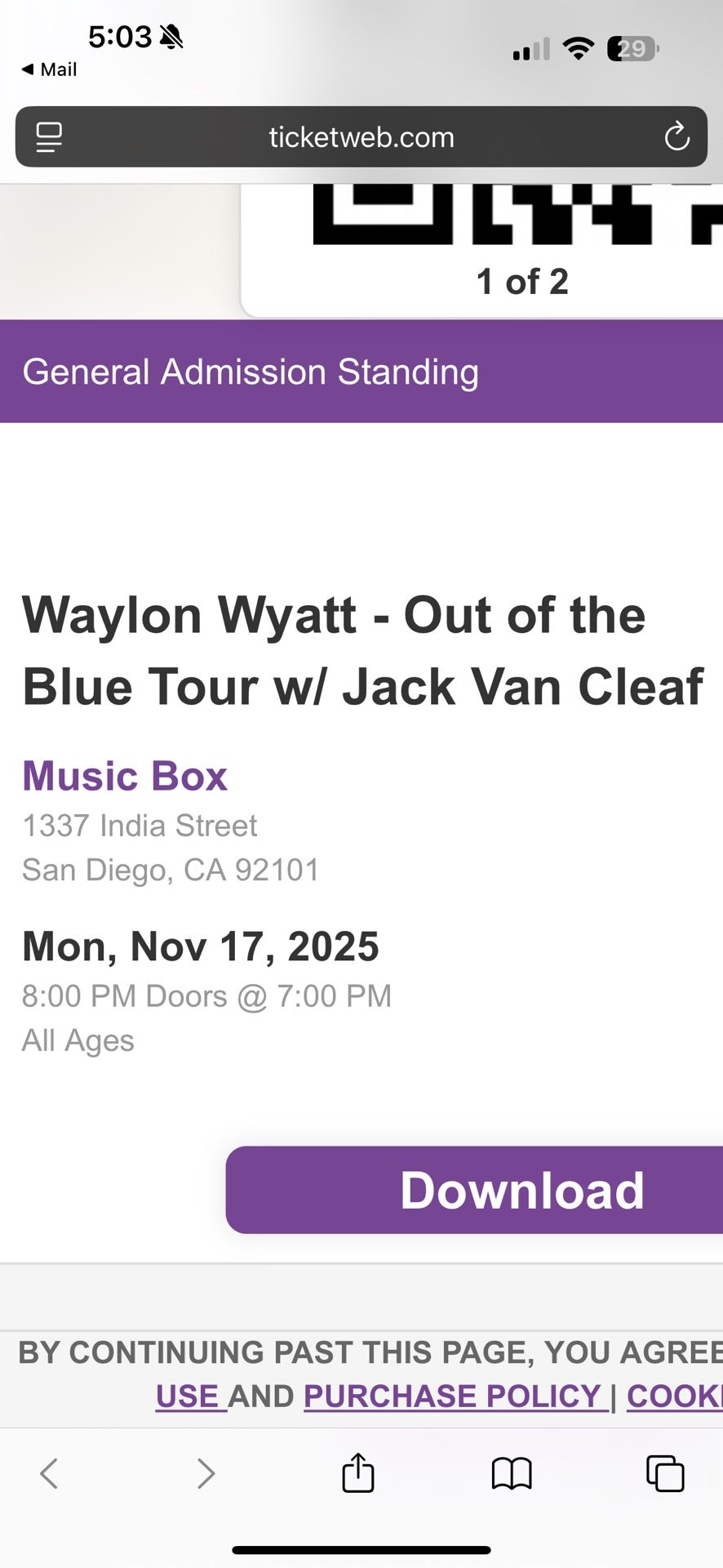 Waylon Wyatt At The Music Box In Downtown